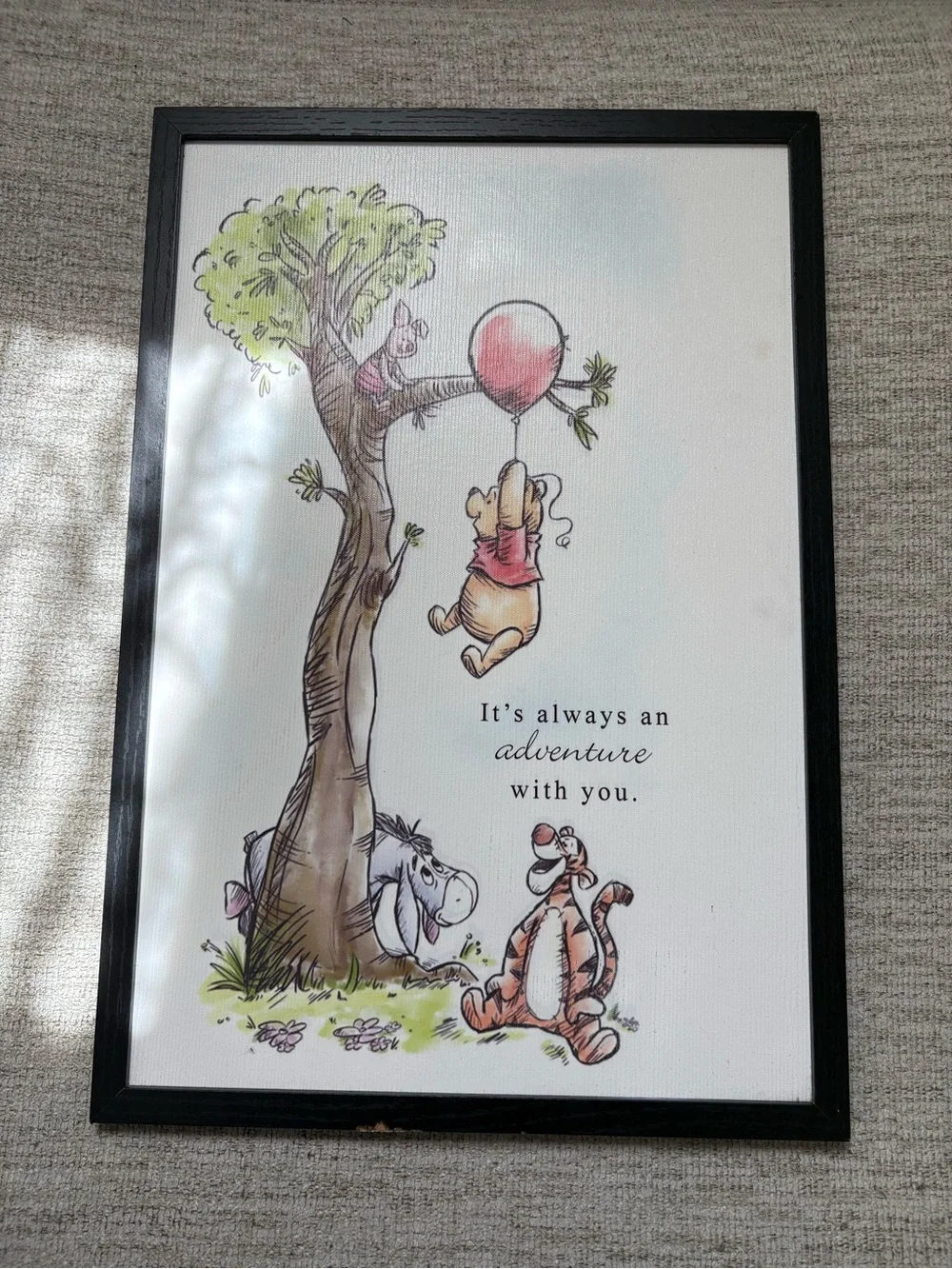 Disney Winnie the Pooh Tree Scene Wall Art - Pink, Green, Brown